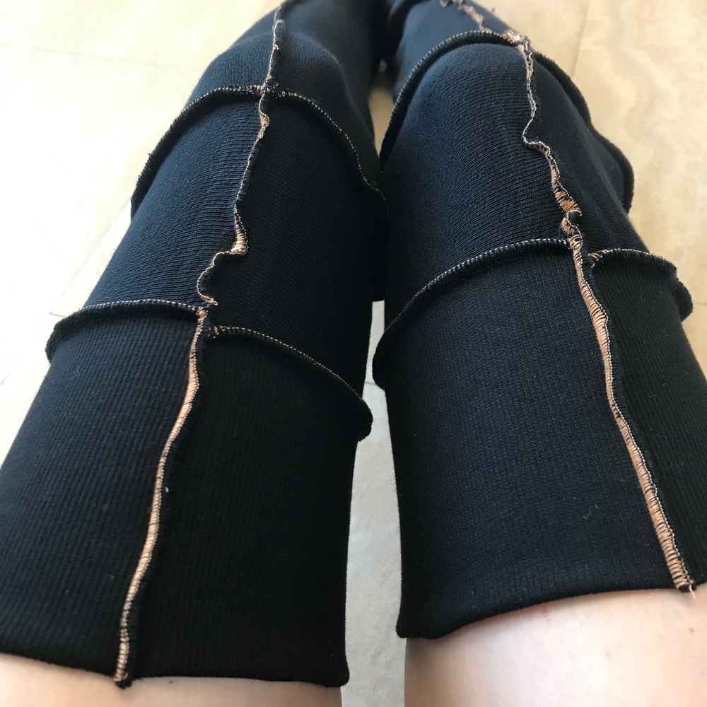 Halloween Leg Warmers Orange Mummy Over the Knee Socks Womens Warm Leggings Y2k - Picture 8 of 9